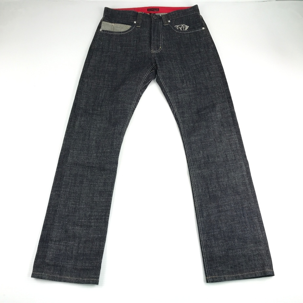 Diamond x Knowledge Mens   Embroidered Jeans 30